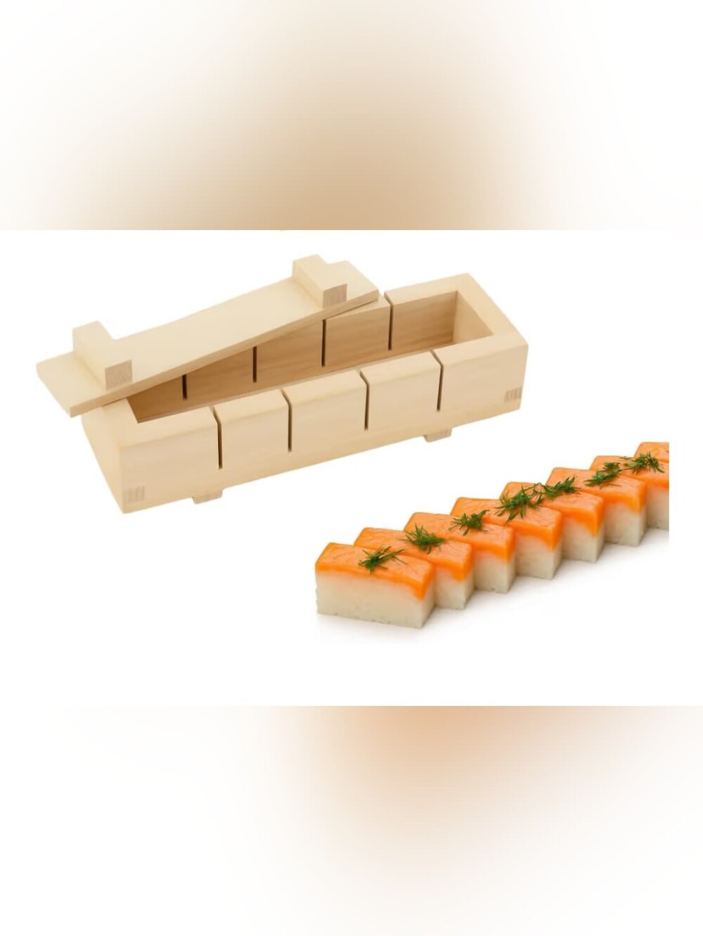 New Wood Sushi Press Mold - Natural Light Wood Sushi Maker